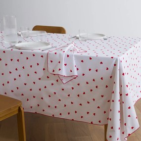 Τραπεζομάντηλο βαμβακερό με καρδιές, SCACCO