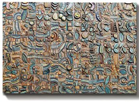 Πίνακας Καμβάς 529TCR1541 100x70cm Multi Wallity Οριζόντιοι Wood, Canvas