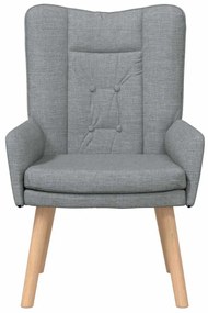vidaXL Χαλαρωτική Πολυθρόνα Ανοιχτό γκρι 63 x 67 x 94 εκ. ύφασμα