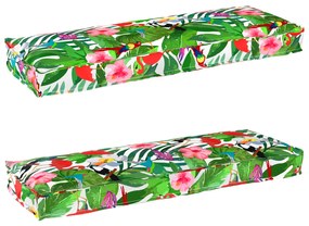 vidaXL Σετ Μαξιλαριών Πάγου 2 pcs Τροπική ζούγκλα 120 x 40 x 8 εκ