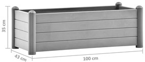 vidaXL Ζαρντινιέρα Υπερυψωμένη Γκρι 100 x 43 x 35 εκ. Πολυπροπυλένιο