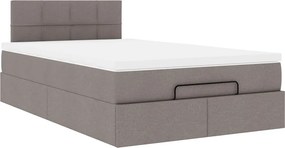 vidaXL Οθωμανικό κρεβάτι με στρώμα Taupe 120x190 cm Ύφασμα