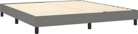 vidaXL Κρεβάτι Boxspring με Στρώμα Σκούρο Γκρι 180x200 εκ Υφασμάτιν