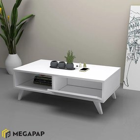 Τραπεζάκι σαλονιού Aster Megapap χρώμα λευκό 120x56x40εκ.