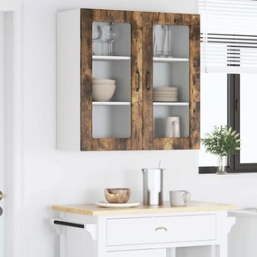 vidaXL Ραφιέρα τοίχου PORTO 2 pcs Καπνιστό Δρύς Επεξεργασμένο Ξύλο