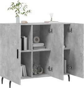 vidaXL Ντουλάπι Γκρι Σκυροδέματος 90x34x80 εκ. Επεξεργασμένο Ξύλο