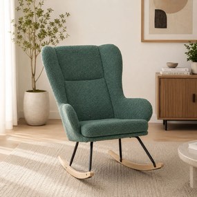 Κουνιστή Πολυθρόνα Μπουκλέ (69x93x101) Spitishop Ancona Green