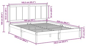 ΠΛΑΙΣΙΟ ΚΡΕΒΑΤΙΟΥ ΜΑΚΡΥ ΧΩΡΙΣ ΣΤΡΩΜΑ 160X220 ΕΚ ΜΑΣΙΦ ΞΥΛΟ 3309259