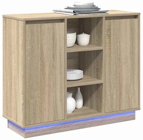 vidaXL Κομοδίνο με ράφι Δρύς Sonoma 90 x 32 x 75 εκ Επεξεργασμένο ξύλο