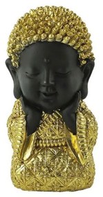 Διακοσμητικό Αντικείμενο Επιτραπέζιο Baby Buddha 022122 12x10x17cm Gold-Black Polyresin