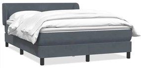 Κρεβάτι Boxspring με Στρώμα Σκούρο Γκρι 140x210 εκ. Βελούδινο - Γκρι