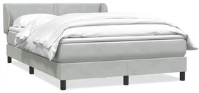 vidaXL Κρεβάτι Boxspring με Στρώμα Ανοιχτό Γκρι 140x220 εκ. Βελούδινο