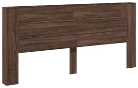 vidaXL Κεφαλάρι με Αποθηκ. Χώρο &amp; LED Καφέ Δρυς 220x16,5x103,5 εκ.