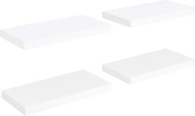 vidaXL Ράφια Τοίχου 4 τεμ. Λευκά 50 x 23 x 3,8 εκ. MDF