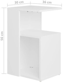 vidaXL Τραπέζι Βοηθητικό Λευκό 36 x 30 x 56 εκ. από Επεξ. Ξύλο