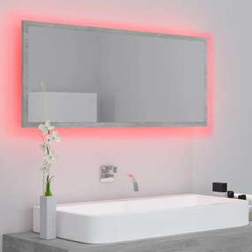 vidaXL Καθρέφτης Μπάνιου Γκρι Σκυροδέματος 100x8,5x37 εκ. Ακρυλικός
