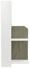 ΓΡΑΦΕΙΟ ΜΕ ΒΙΒΛΙΟΘΗΚΗ ROCHELL ΜΕΛΑΜΙΝΗ OLIVE GREY ΛΕΥΚΟ 146,3x55x128,8Υεκ.