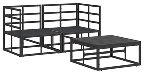 vidaXL Σετ Καναπέ Κήπου 3 pcs Μαύρο Μέταλλο