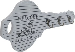 Ξύλινη Κλειδοθήκη Τοίχου 3 Θέσεων 29x14cm