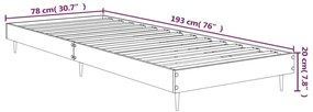 Πλαίσιο Κρεβατιού Χωρ. Στρώμα Sonoma Δρυς 75x190εκ Επεξ. Ξύλο - Καφέ