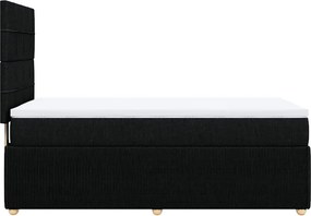 vidaXL Κρεβάτι Boxspring με Στρώμα Μαύρο 100 x 200 εκ. Υφασμάτινο
