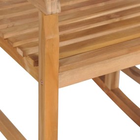 Πολυθρόνα Κουνιστή από Μασίφ Ξύλο Teak με Κόκκινο Καρό Μαξιλάρι 3062770
