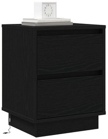 vidaXL Κομοδίνο με 2 pcs Μαύρο 39 x 34.5 x 50 εκ. Επεξεργασμένο ξύλο