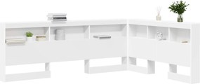 vidaXL Κεφαλάρι Αποθήκης με ράφι Λευκό 160 cm Επεξεργασμένο ξύλο