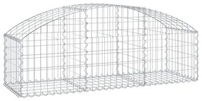 Συρματοκιβώτιο Τοξωτό 150x50x40/60εκ. από Γαλβανισμένο Χάλυβα - Ασήμι