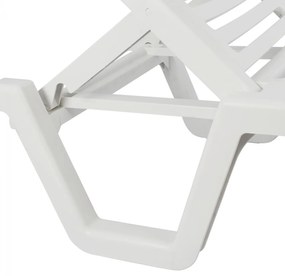 Ξαπλώστρα παραλίας Relax Πλαστική Λευκή Ανακλινόμενη 70x190x36εκ.