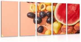 Εικόνα 5 μερών ζουμερά καλοκαιρινά φρούτα - 200x100