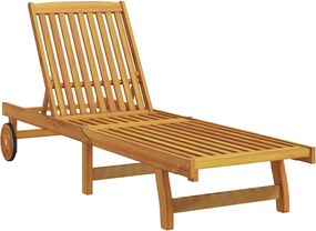 vidaXL Ξαπλώστρα Καφέ Στερεό Ξύλο Ακακίας