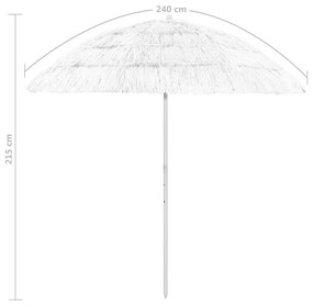 Ομπρέλα Θαλάσσης Hawaii Λευκή 240 εκ. - Λευκό