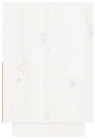 Κομοδίνα 2 τεμ. Λευκά 60 x 34 x 51 εκ. από Μασίφ Ξύλο Πεύκου - Λευκό