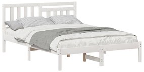vidaXL Σκελετός Κρεβατιού Λευκό 140 x 190 cm Συμπαγές ξύλο πεύκου
