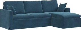 vidaXL Καναπές Μπλε 228 x 134 x 80 εκ Βελούδο