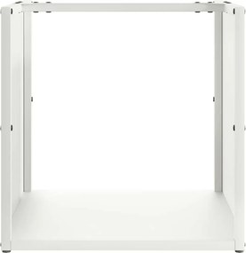 vidaXL Ράφι Καυσόξυλων Λευκό 40x40x40 εκ. Χάλυβας ψυχρής έλασης