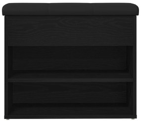vidaXL Παγκάκι Αποθήκευσης Μαύρο Δρυς 60x30x48 εκ. Επεξεργασμένο Ξύλο