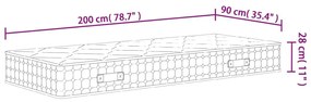 Στρώμα με Pocket Springs Μεσαία Plus Σκληρότητα 90x200 εκ. - Λευκό