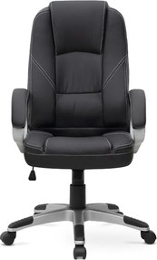 Καρέκλα γραφείου διευθυντική Robie Megapap από τεχνόδερμα χρώμα μαύρο 64x62x108/118εκ.