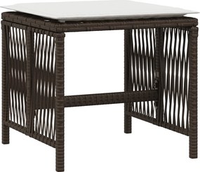 vidaXL Σετ Τραπεζαρίας Κήπου 13 τεμ. Καφέ από Συνθ. Ρατάν με Μαξιλάρια