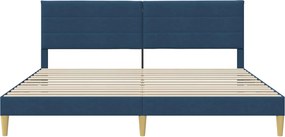 vidaXL Σκελετός Κρεβατιού Μπλε 200 x 200 cm Ύφασμα