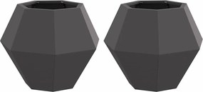 vidaXL Γλάστρα 2 pcs Μαύρο 50 x 50 x 40 cm Ατσάλι