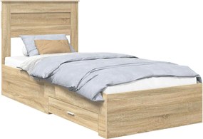 vidaXL Σκελετός Κρεβατιού Δρύς Sonoma 100 x 200 cm Επεξεργασμένο Ξύλο
