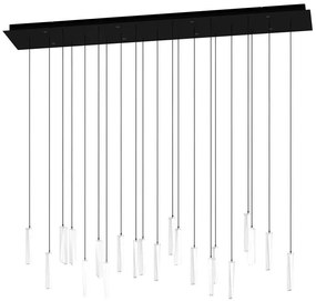 Φωτιστικό Οροφής - Ράγα Sardenara 390211 117x20x110cm Dim Led 4080lm 5,4W 3000K Black-Clear Eglo Ατσάλι,Γυαλί