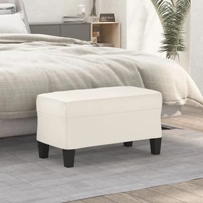 vidaXL Πάγκος Κρεμ 70x35x41 εκ. από Συνθετικό Δέρμα