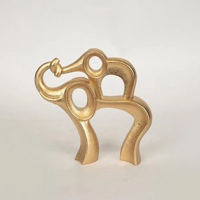 Διακοσμητικός Ελέφαντας 752-11600 19,5x6,4x19,2cm Gold Estheti Home Polyresin
