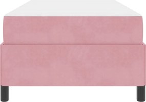 vidaXL Σκελετός Κρεβατιού με στρώμα Ροζ 90 x 200 cm ύφασμα