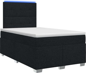 vidaXL Κρεβάτι box spring με στρώμα Μαύρο 120 x 190 cm Ύφασμα