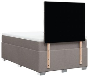 Κρεβάτι Boxspring με Στρώμα Taupe 120x200 εκ. Υφασμάτινο - Μπεζ-Γκρι